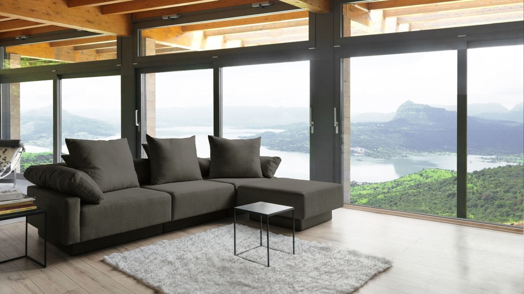 CUBAN set (1x right corner armchair with pillow  + 1x left corner armchair with pillow + 1x armchair with pillow + 1x ottoman)